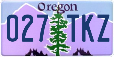 OR license plate 027TKZ