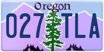 OR license plate 027TLA