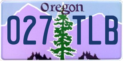 OR license plate 027TLB