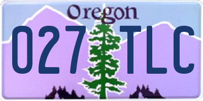 OR license plate 027TLC