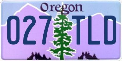 OR license plate 027TLD