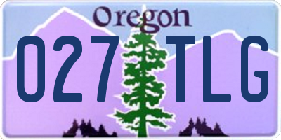 OR license plate 027TLG
