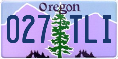 OR license plate 027TLI