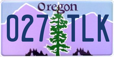 OR license plate 027TLK