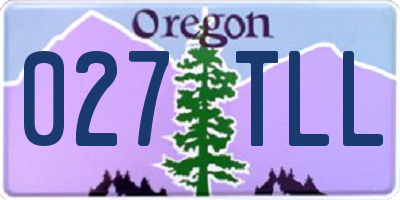 OR license plate 027TLL