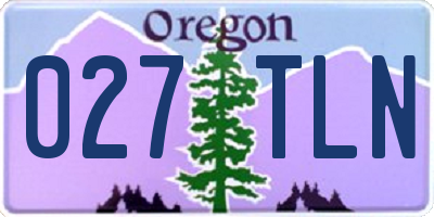 OR license plate 027TLN