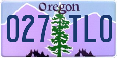 OR license plate 027TLO