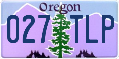 OR license plate 027TLP