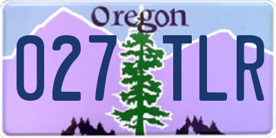 OR license plate 027TLR