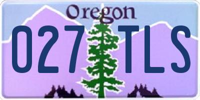OR license plate 027TLS