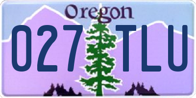 OR license plate 027TLU