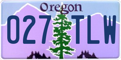 OR license plate 027TLW
