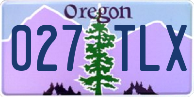 OR license plate 027TLX