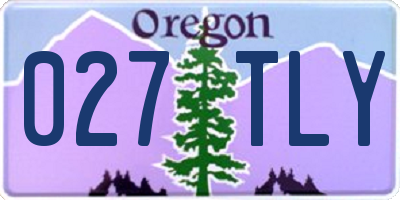 OR license plate 027TLY