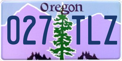 OR license plate 027TLZ