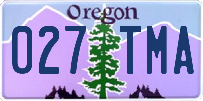 OR license plate 027TMA
