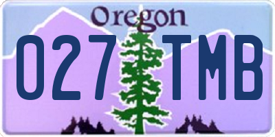 OR license plate 027TMB