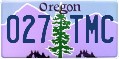 OR license plate 027TMC