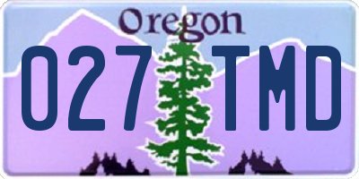 OR license plate 027TMD