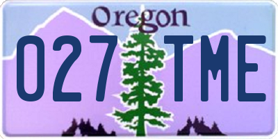OR license plate 027TME