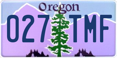 OR license plate 027TMF
