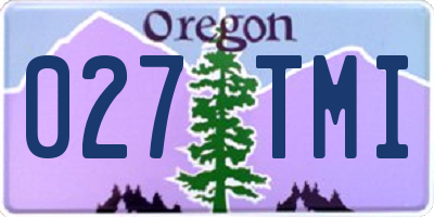 OR license plate 027TMI