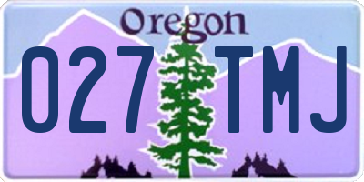 OR license plate 027TMJ