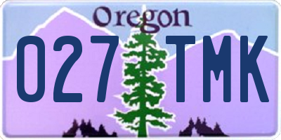 OR license plate 027TMK