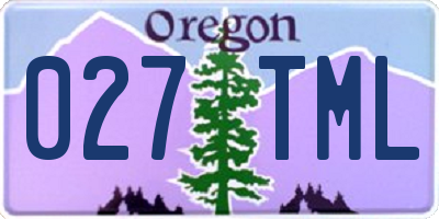 OR license plate 027TML