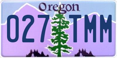 OR license plate 027TMM