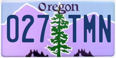 OR license plate 027TMN