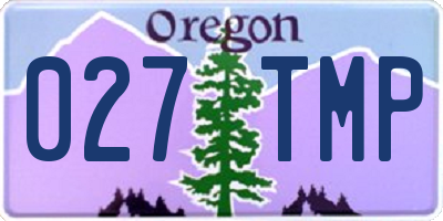 OR license plate 027TMP