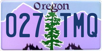 OR license plate 027TMQ