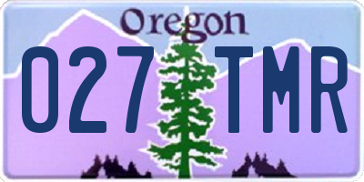 OR license plate 027TMR