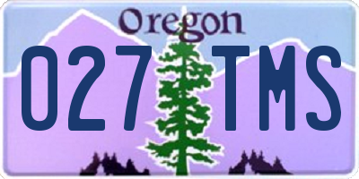 OR license plate 027TMS