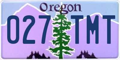 OR license plate 027TMT