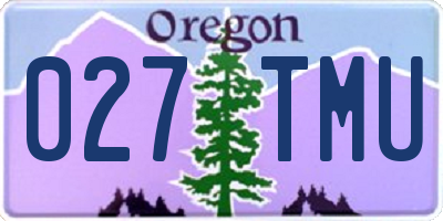 OR license plate 027TMU