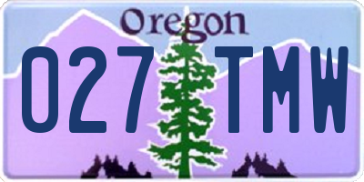 OR license plate 027TMW