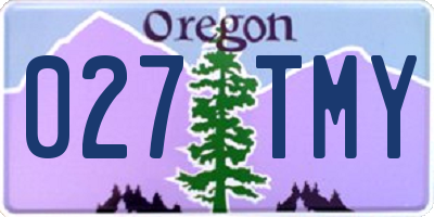 OR license plate 027TMY