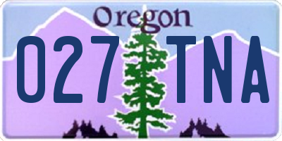 OR license plate 027TNA