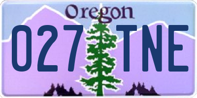 OR license plate 027TNE
