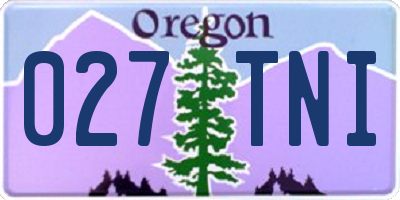 OR license plate 027TNI