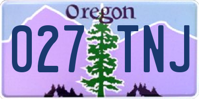 OR license plate 027TNJ