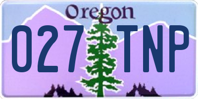 OR license plate 027TNP