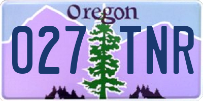 OR license plate 027TNR