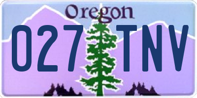 OR license plate 027TNV