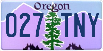 OR license plate 027TNY