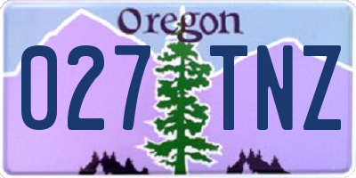 OR license plate 027TNZ