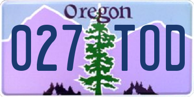 OR license plate 027TOD