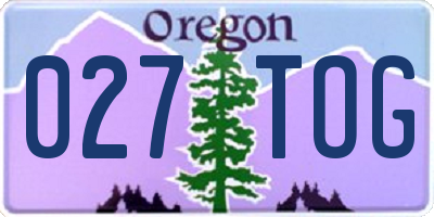 OR license plate 027TOG